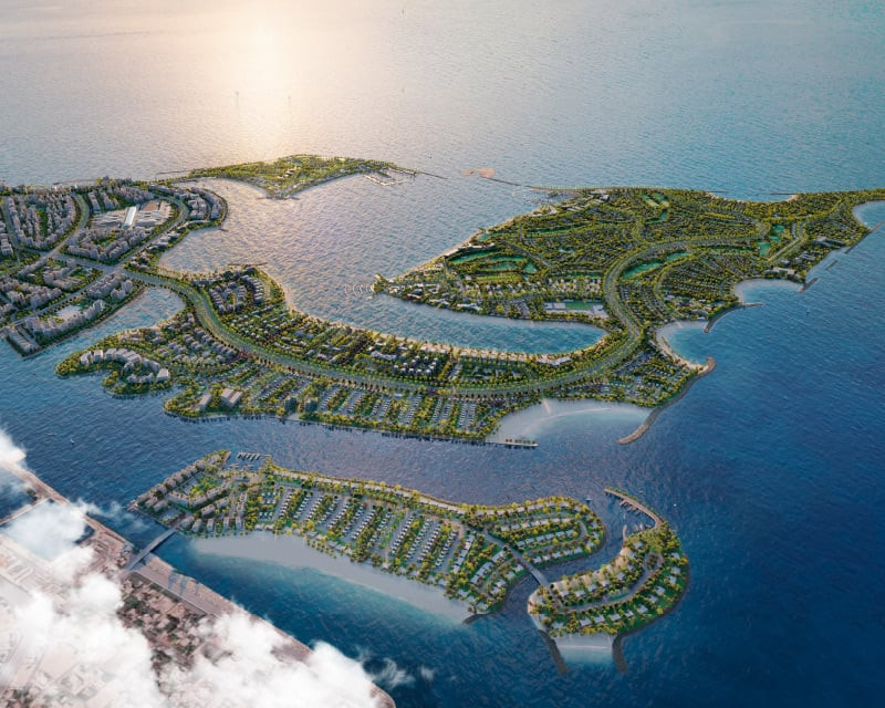 Dubai Islands aerial view showing investment potential